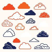 clouds icons set, illustration design on a white background vector