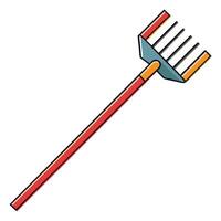 a red and orange rake with a handle on it vector
