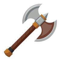 an axe with a wooden handle and a wooden handle vector
