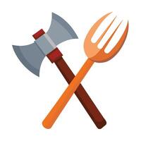 fork and axe icon design vector
