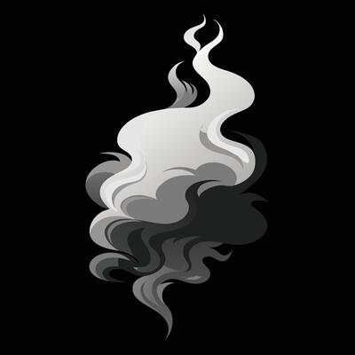 black and white smoke cloud on a black background