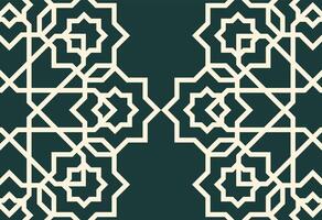 a green and white geometric ornament pattern vector