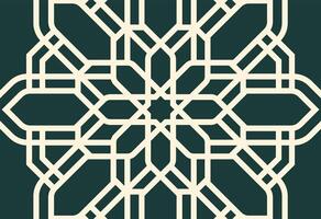 a green and white geometric pattern, Oriental ornament in arabic style. Template for design vector