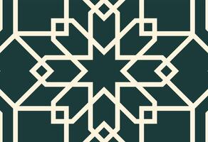 Oriental ornament in arabic style. Template for design, a green and white geometric pattern vector