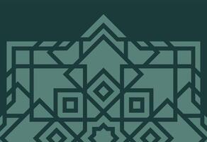 a green and black geometric pattern on a dark background vector