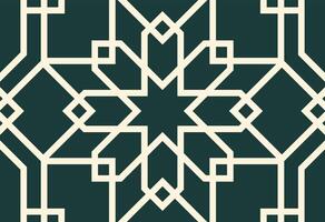 Vintage ornamental seamless pattern in Art Deco style, a green and white geometric pattern vector