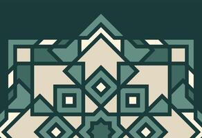 an abstract geometric pattern in green and beige vector