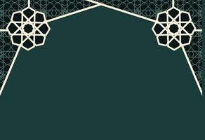islamic design with geometric pattern on a green background vector