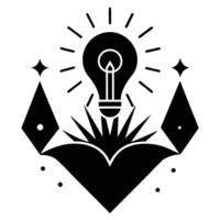 open book symbol, geometric shapes, symmetrical design vector