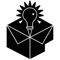 light bulb emerging from box vector