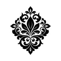 A black and white design with a floral pattern vector