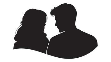 Silhouette of a Couple Gazing at Each Other Representing Intimacy and Connection vector
