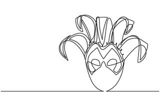 Elegant Single Line Illustration of a Venetian Carnival Mask Symbol vector