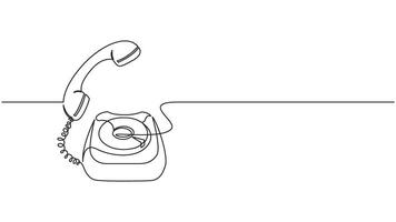 One line drawing of a rotary telephone, evoking simplicity and nostalgia vector
