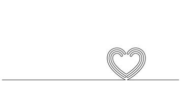 Continuous Line Heart Drawing for Minimalistic Valentine's Day Card Designs vector