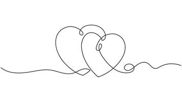 Minimalist line art depicting two interconnected hearts, creating sense of unity vector