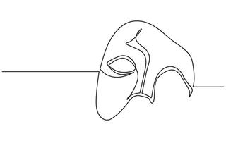 Abstract one-line drawing of an enigmatic figure in minimalism style vector