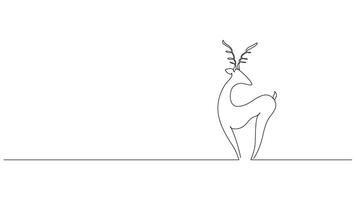 Elegant minimalist line art illustration of a reindeer silhouette vector