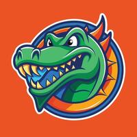 An image of a cartoon crocodile head vector