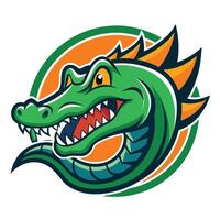 An alligator head with a long tongue and sharp teeth vector