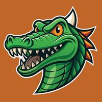 An alligator head mascot with an angry face vector