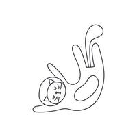 Doodle cute cat in a space suit. The cat is floating in space. vector