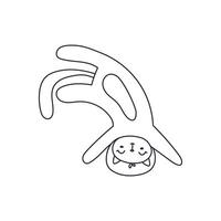 Doodle cute cat in a space suit. The cat is floating in space. Black and white illustration on an isolated background. vector