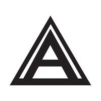 The letter a is in a triangle vector