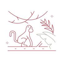 Rainforest Monkey Jungle ICon Design vector