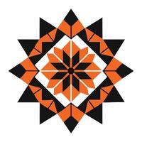 a geometric pattern with black and orange colors vector