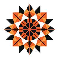 a geometric design with orange and black triangles vector