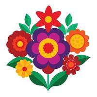 a colorful bouquet of flowers on a white background vector