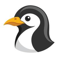 a penguin head with a yellow beak and black beak vector