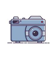Analog camera icon, digital camera, lens camera, designed in flat cartoon style, isolated on white background. Technology concept design for taking pictures and record . Illustration. vector