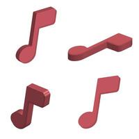 Four musical notes in different colors vector