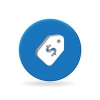 A blue button with a dollar sign on it vector