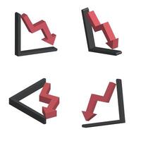 Four different types of arrows and graphs vector