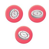 Four different types of clocks on a red background vector