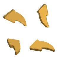 Four different colored arrows pointing in different directions vector