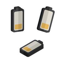 Three different types of batteries on a white background vector