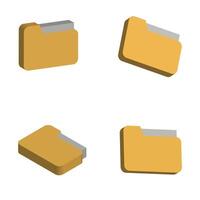 Four different types of file folders on a white background vector