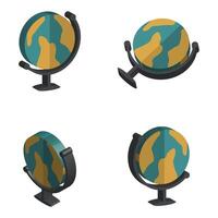 Four different types of globe icons on a white background vector