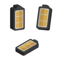 Three different types of batteries on a white background vector
