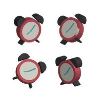 Four different alarm clocks on a white background vector