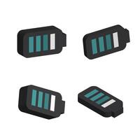 Four different types of batteries are shown in different positions vector