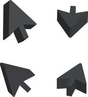 Four black arrows pointing in different directions vector