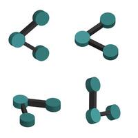 Three different types of molecules are shown vector
