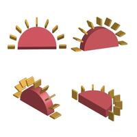 Four different types of suns with different colors vector