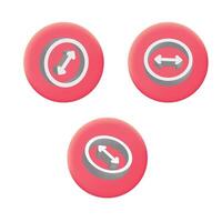 Four red buttons with arrows on them vector