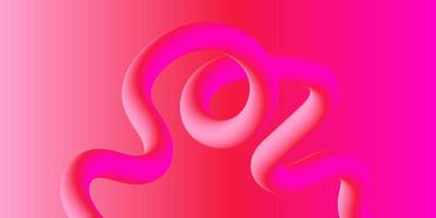 Abstract Pink Fluid Design, 3D Render, Swirling Curves, Gradient Background, Modern Art, Dynamic vector